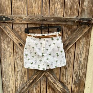 Zara Basic Palm Tree Print Shorts